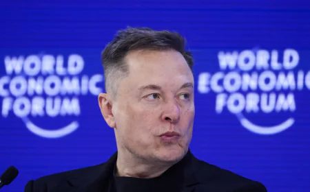 Elon Musk says at Davos that robots will one day outnumber people