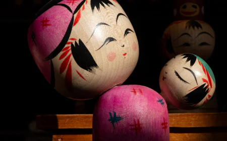 In Japan, Making Wooden Kokeshi Dolls