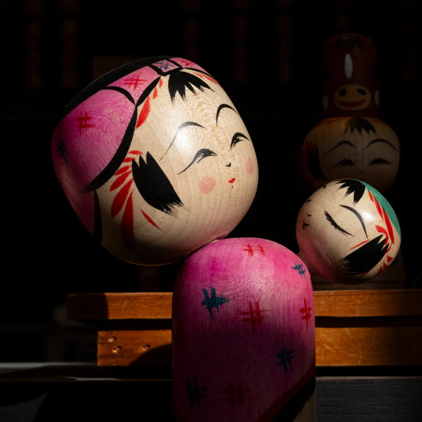 In Japan, Making Wooden Kokeshi Dolls