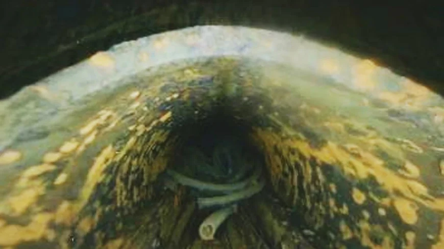 Drone video from inside a Fukushima reactor shows a hole in pressure vessel, likely fuel debris