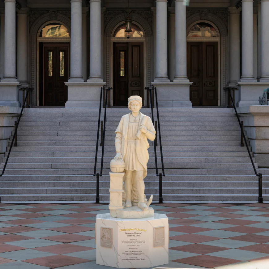 Christopher Columbus Statue Is Installed on White House Grounds