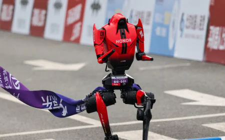 Humanoid robot beats human half-marathon world record in Beijing