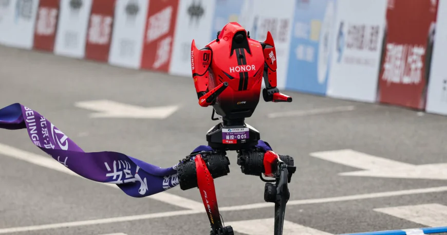 Humanoid robot beats human half-marathon world record in Beijing